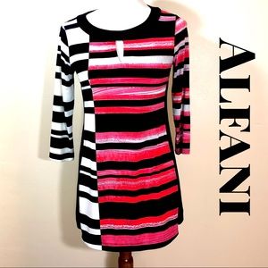 Alfani keyhole striped tunic petite small